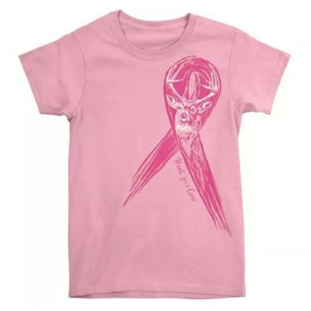 Hunt For a Cure Breast Cancer Awareness Ribbon Ladies Shirt